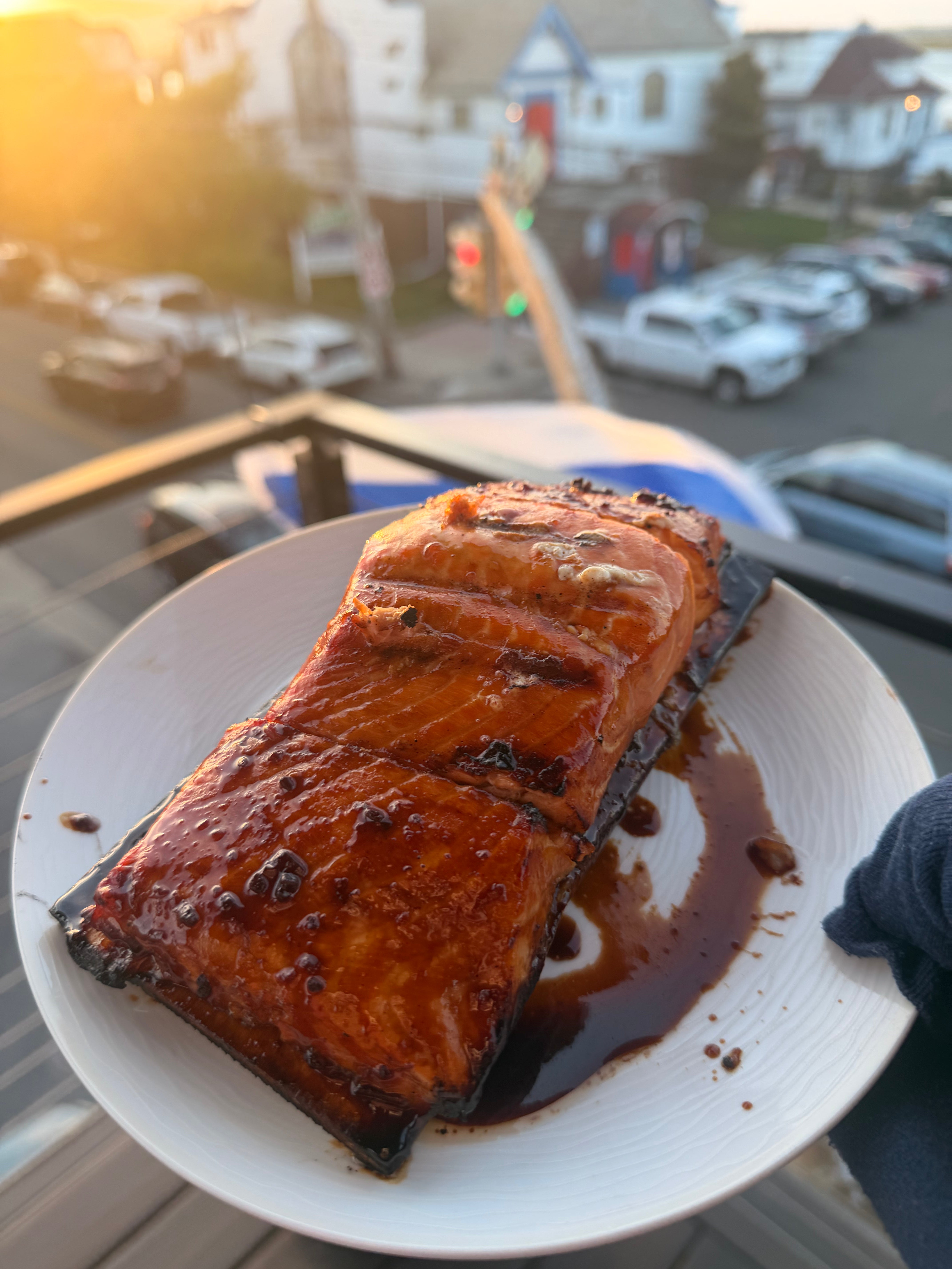 Cedar Plank Wild Salmon with Sweet Bourbon Glaze