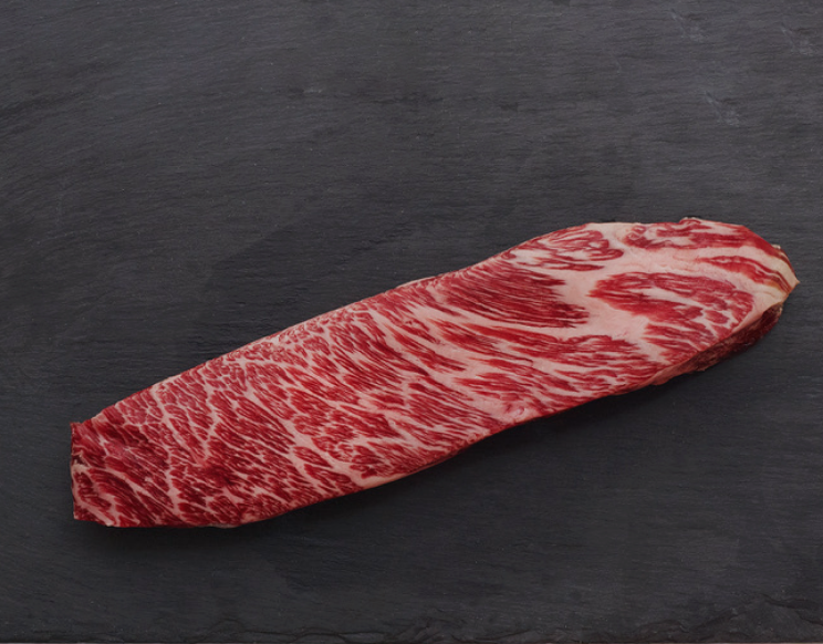 Raw Heavily Marbled Kosher Wagyu Denver Steak for mobile