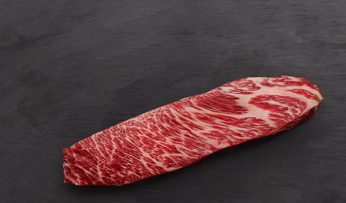 Raw Heavily Marbled Kosher Wagyu Steak