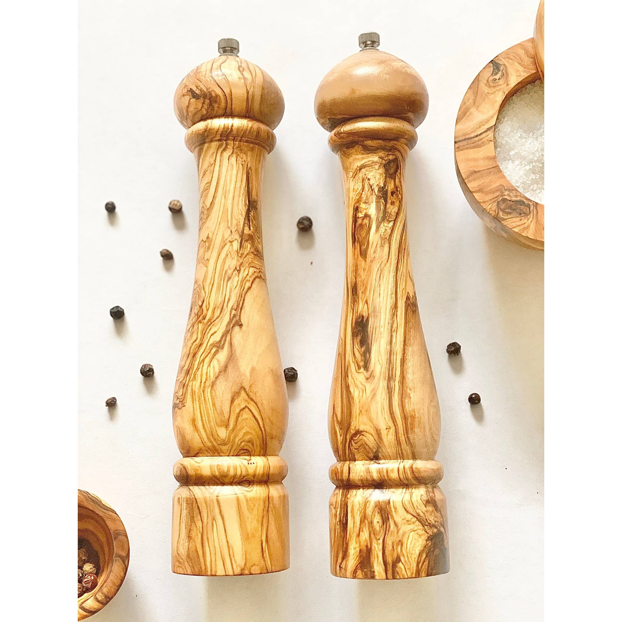 Natural OliveWood - Olive Wood Salt/Pepper Mill 10": Pepper