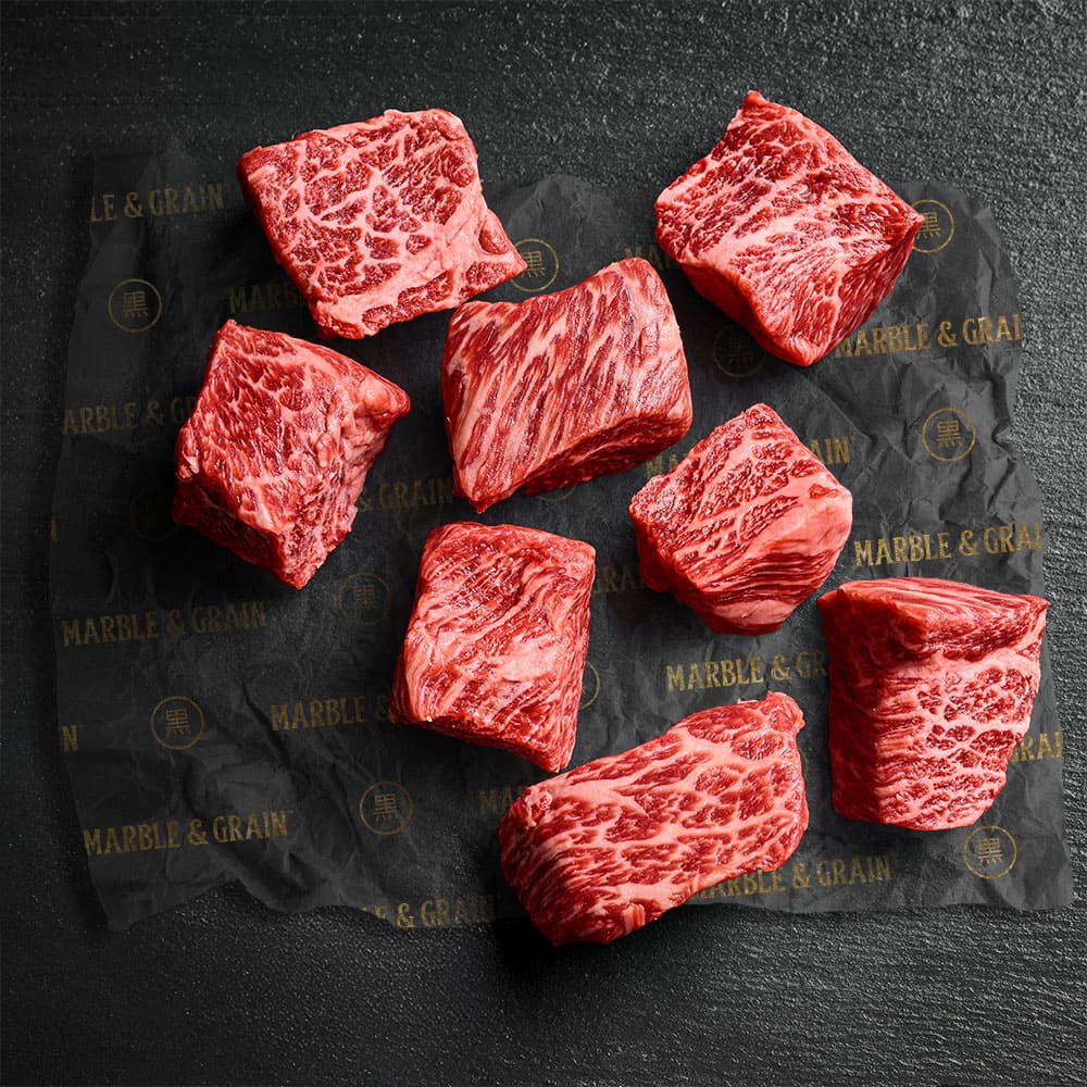 Wagyu Denver Steak cut to cubes