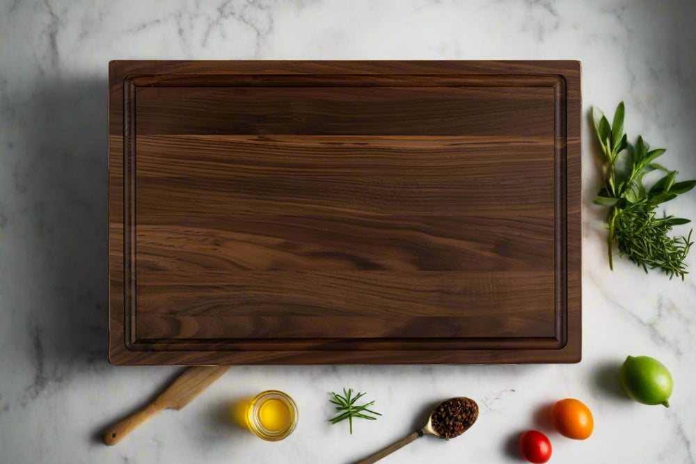 Chu's Walnut Cutting Board with Juice Groove ( Non-Oiled )